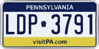 PA license plate LDP3791