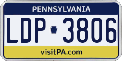 PA license plate LDP3806