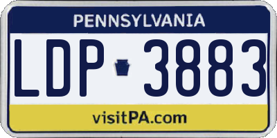 PA license plate LDP3883