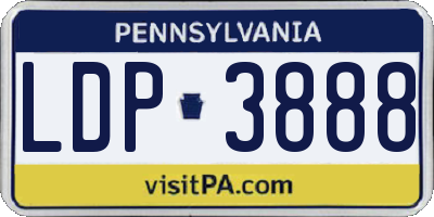 PA license plate LDP3888