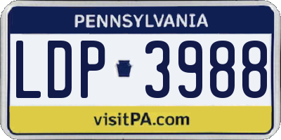 PA license plate LDP3988