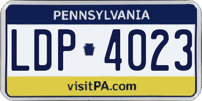PA license plate LDP4023