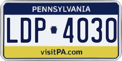 PA license plate LDP4030