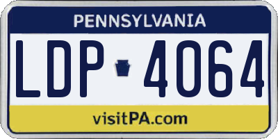 PA license plate LDP4064
