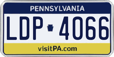 PA license plate LDP4066