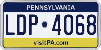 PA license plate LDP4068