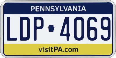 PA license plate LDP4069