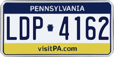 PA license plate LDP4162