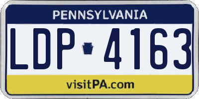 PA license plate LDP4163