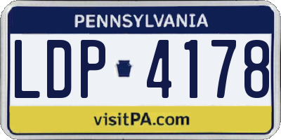 PA license plate LDP4178