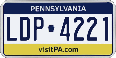 PA license plate LDP4221