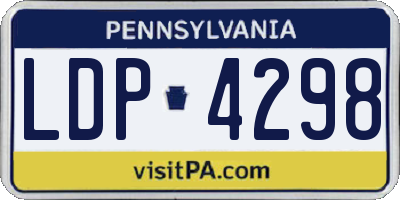 PA license plate LDP4298