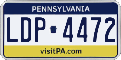 PA license plate LDP4472