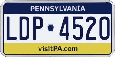 PA license plate LDP4520