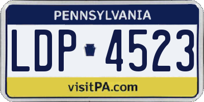PA license plate LDP4523