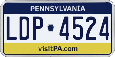 PA license plate LDP4524