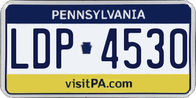 PA license plate LDP4530