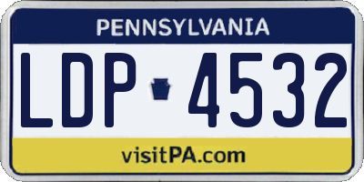 PA license plate LDP4532