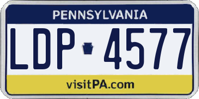 PA license plate LDP4577
