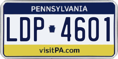PA license plate LDP4601