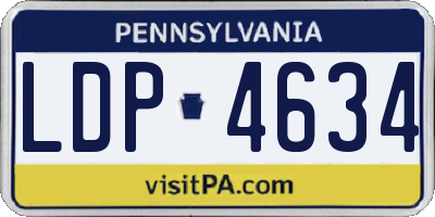 PA license plate LDP4634