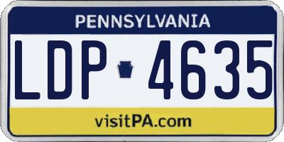 PA license plate LDP4635