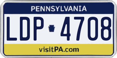 PA license plate LDP4708