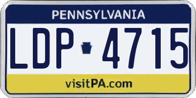 PA license plate LDP4715