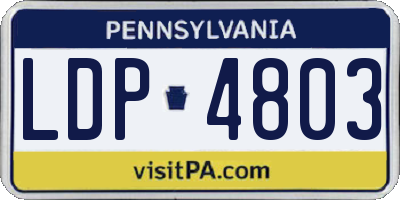 PA license plate LDP4803