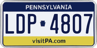 PA license plate LDP4807