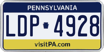 PA license plate LDP4928