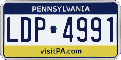 PA license plate LDP4991