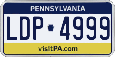 PA license plate LDP4999