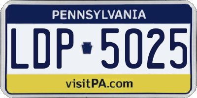 PA license plate LDP5025