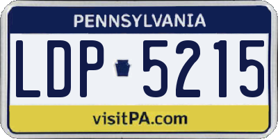 PA license plate LDP5215