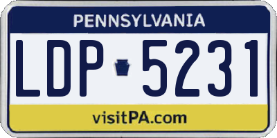 PA license plate LDP5231