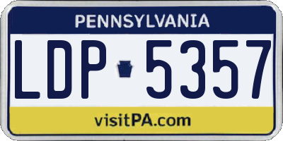 PA license plate LDP5357