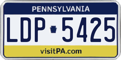 PA license plate LDP5425