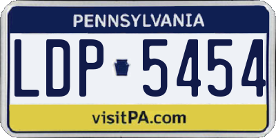 PA license plate LDP5454