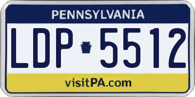 PA license plate LDP5512