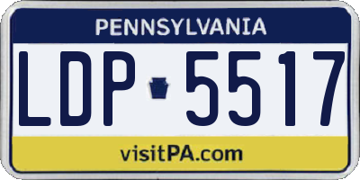PA license plate LDP5517