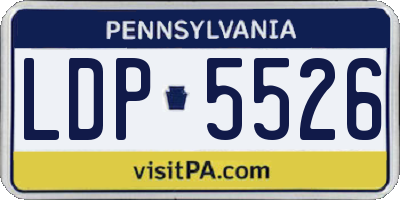 PA license plate LDP5526