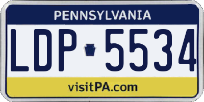 PA license plate LDP5534