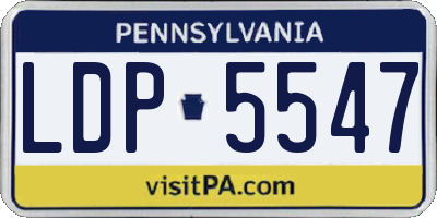 PA license plate LDP5547