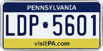 PA license plate LDP5601
