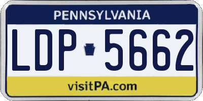 PA license plate LDP5662