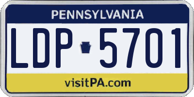 PA license plate LDP5701