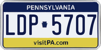 PA license plate LDP5707