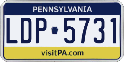 PA license plate LDP5731