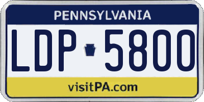 PA license plate LDP5800
